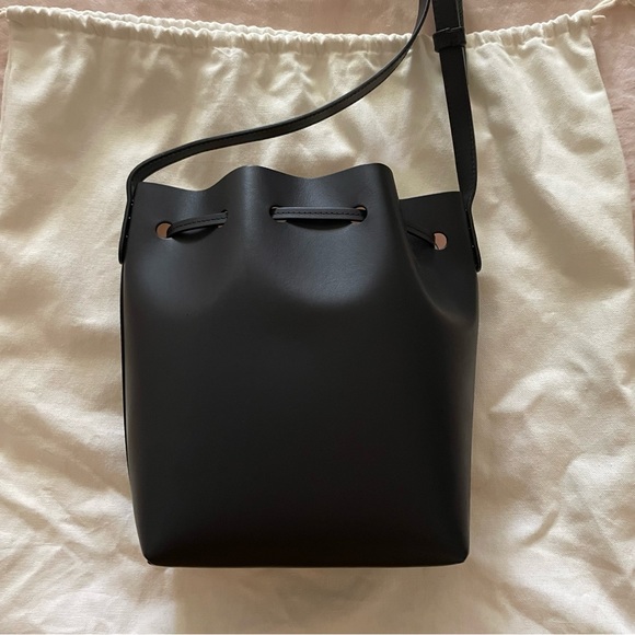 Mansur Gavriel Mini Bucket Bag in Black / Ballerina - Picture 3 of 6